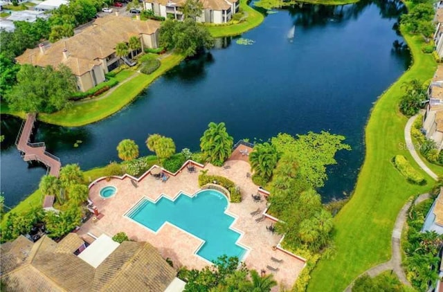 10265 Gandy Blvd N Unit 1409, Saint Petersburg, FL 33702 - bird's eye view of a pool and a nearby body of water