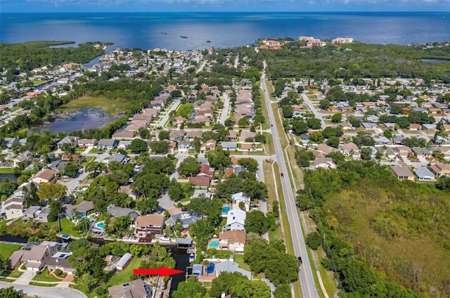 428 Klosterman Rd W, W, Palm Harbor, FL 34683 - aerial view of property's location featuring a large body of water and nearby suburban area