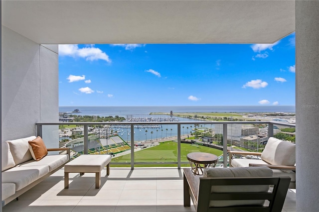 301 1st St S Unit 1601, Saint Petersburg, FL 33701 - balcony with a water view and outdoor lounge area
