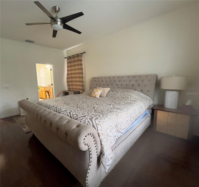1247 Gentilly Ln, Wesley Chapel, FL 33544 - bedroom with wood finished floors and a ceiling fan