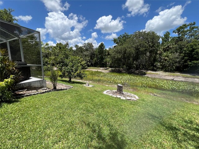 1247 Gentilly Ln, Wesley Chapel, FL 33544 - view of grassy yard featuring a lanai