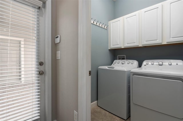 4146 Bexley Village Dr, Land O Lakes, FL 34638 - laundry room with independent washer and dryer, cabinet space, and tile patterned floors