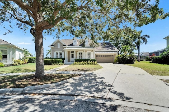 5205 Brighton Shore Dr, Apollo Beach, FL 33572 - view of front of house featuring a garage, a front lawn, and driveway