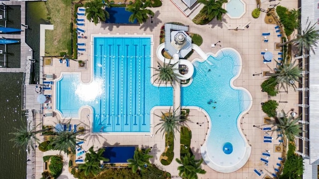 5205 Brighton Shore Dr, Apollo Beach, FL 33572 - aerial view of a pool