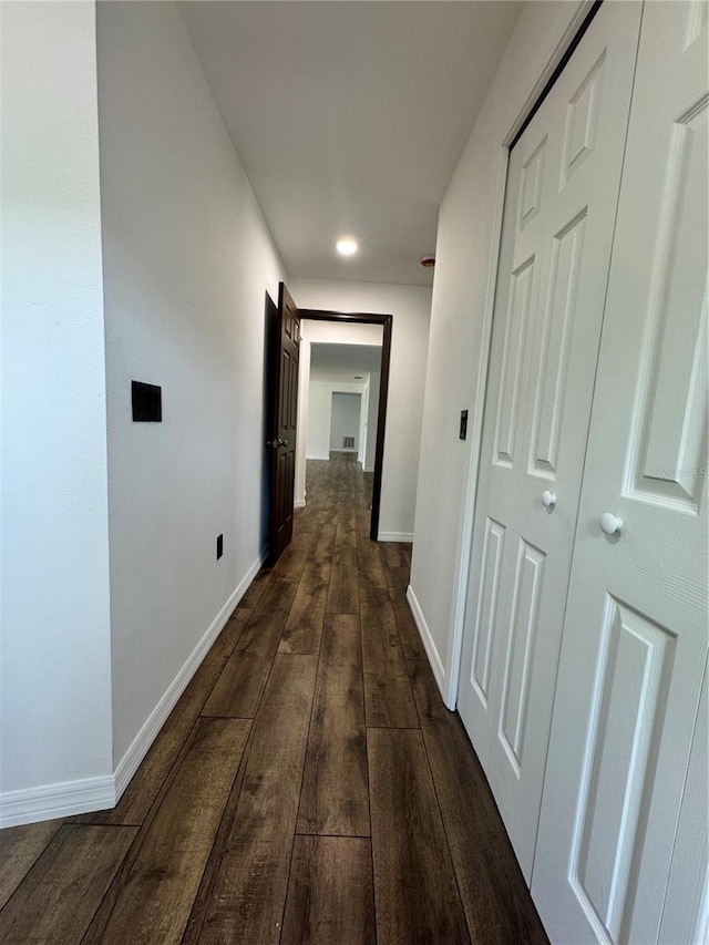 2102 Doefield Ct, Valrico, FL 33596 - hallway with dark wood-style flooring and recessed lighting