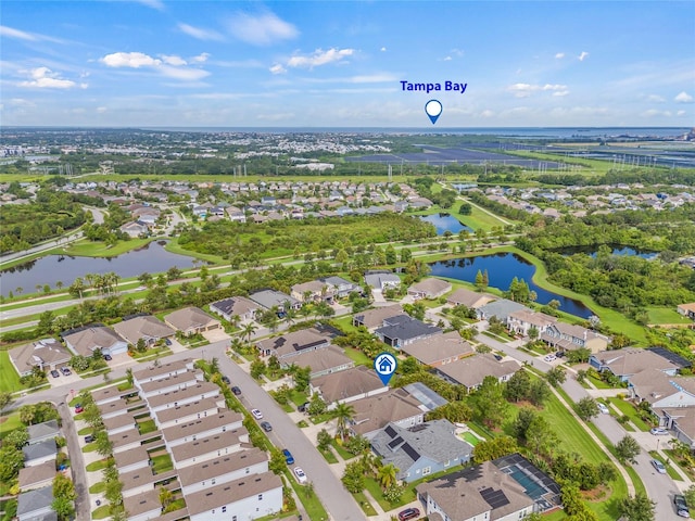 7114 Bowspirit Pl, Apollo Beach, FL 33572 - aerial view of residential area with a large body of water