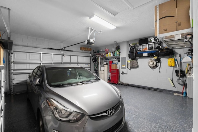 13301 Waterleaf Garden Cir, Riverview, FL 33579 - garage with concrete block wall and a garage door opener