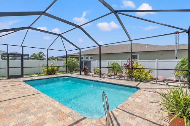13301 Waterleaf Garden Cir, Riverview, FL 33579 - view of pool featuring a patio, a fenced backyard, and a lanai