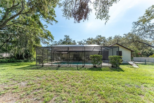 11307 Sandpine Rd, Riverview, FL 33569 - rear view of house with an outdoor pool and a lanai