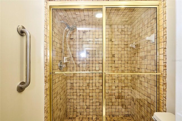 15917 Dover Cliffe Dr, Lutz, FL 33548 - bathroom featuring a stall shower and toilet