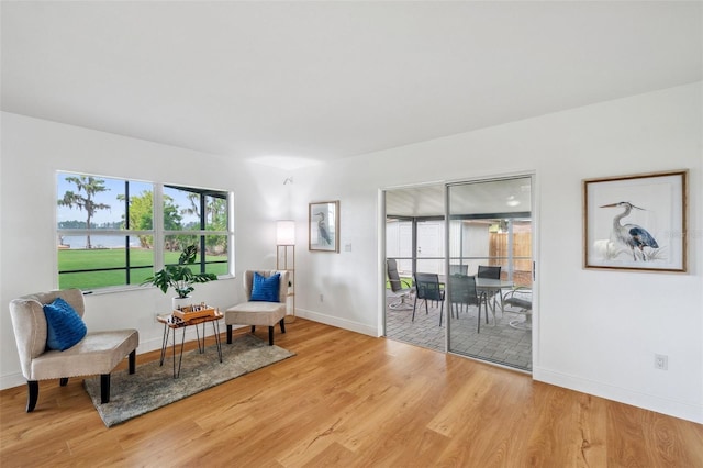 21906 Shamu Dr, Land O Lakes, FL 34639 - sitting room featuring light wood finished floors and a water view