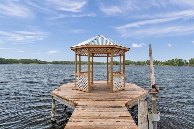 21906 Shamu Dr, Land O Lakes, FL 34639 - dock area featuring a water view and a gazebo