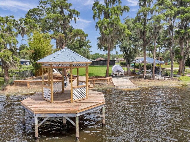 21906 Shamu Dr, Land O Lakes, FL 34639 - dock area with a gazebo and a water view