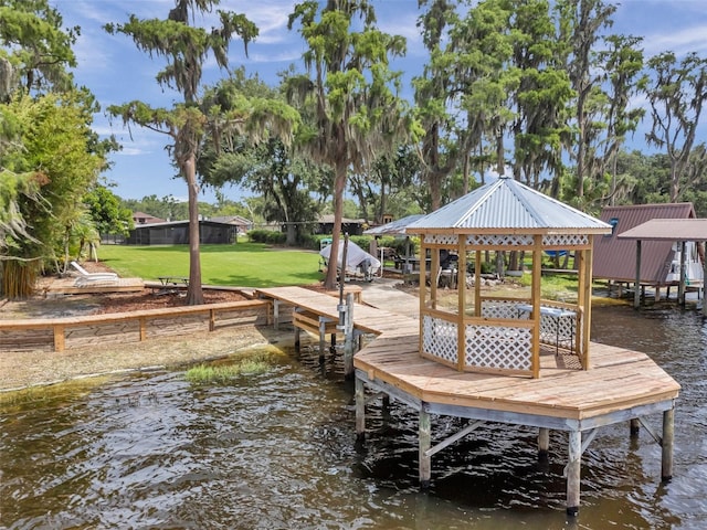21906 Shamu Dr, Land O Lakes, FL 34639 - dock featuring a yard and a water view