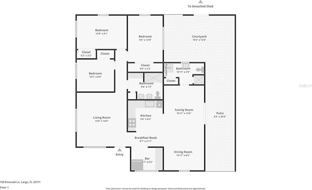 109 Emerald Ln, Largo, FL 33771 - view of room layout