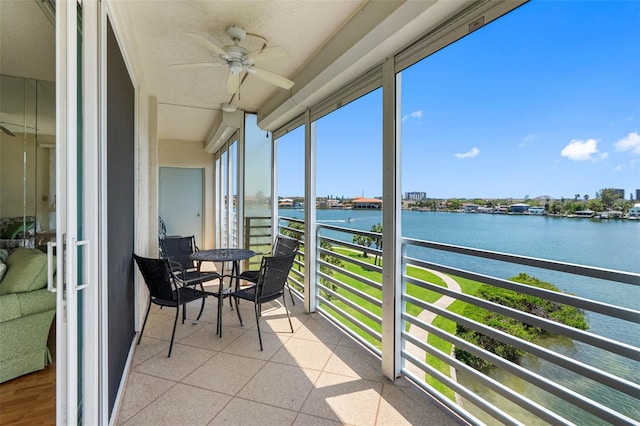 7892 Sailboat Key Blvd S Unit 408, South Pasadena, FL 33707 - balcony with a water view and ceiling fan