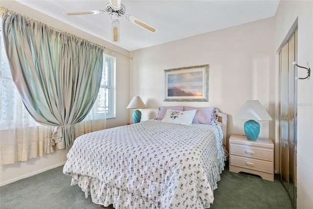 7892 Sailboat Key Blvd S Unit 408, South Pasadena, FL 33707 - carpeted bedroom featuring baseboards and a ceiling fan