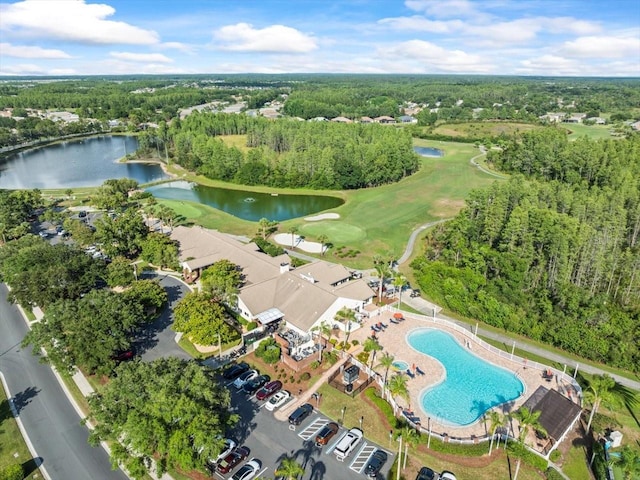 7606 Berna Ln, Land O Lakes, FL 34637 - aerial view of property and surrounding area with a nearby body of water and a local golf course