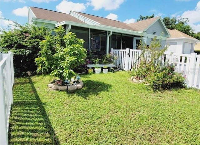 1918 Crown Park Dr, Valrico, FL 33594 - view of yard with a sunroom