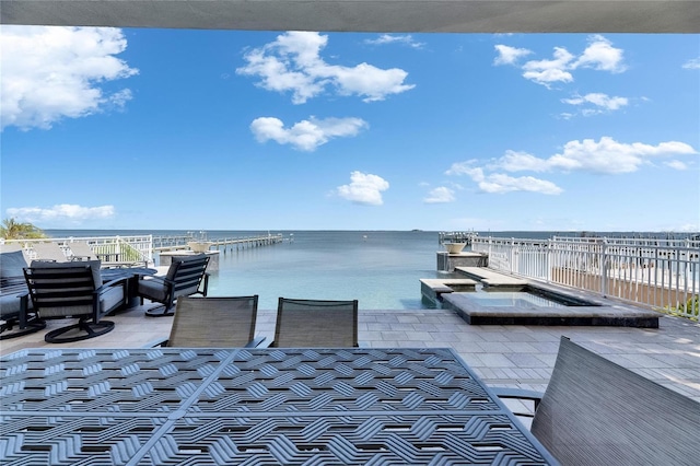 6418 Bright Bay Ct, Apollo Beach, FL 33572 - view of patio featuring a water view