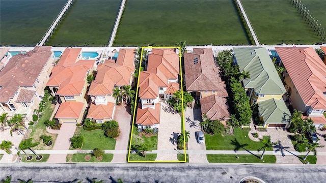 6418 Bright Bay Ct, Apollo Beach, FL 33572 - aerial view of residential area featuring property boundaries highlighted