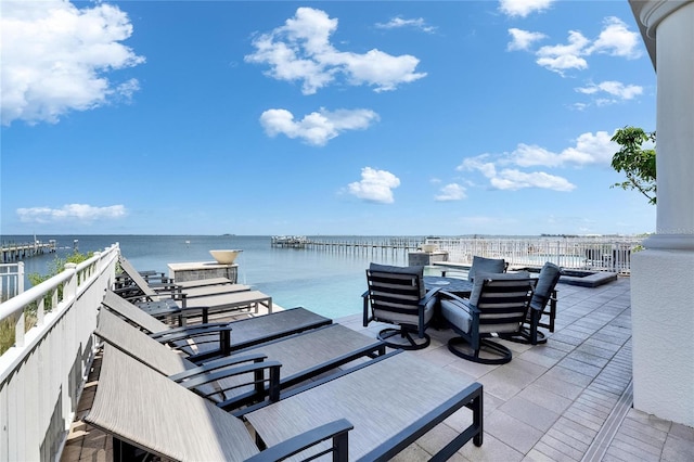 6418 Bright Bay Ct, Apollo Beach, FL 33572 - view of patio / terrace with a water view
