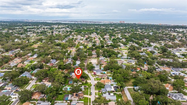 10053 W Bay St, Seminole, FL 33776 - aerial view of property and surrounding area with nearby suburban area
