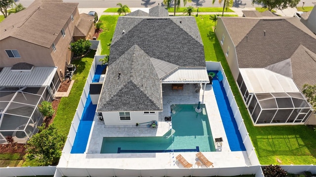 1631 Shady Oaks Dr, Oldsmar, FL 34677 - aerial view of residential area with a pool area
