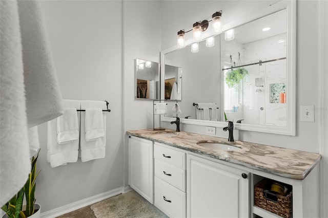 1631 Shady Oaks Dr, Oldsmar, FL 34677 - bathroom with a shower stall and double vanity