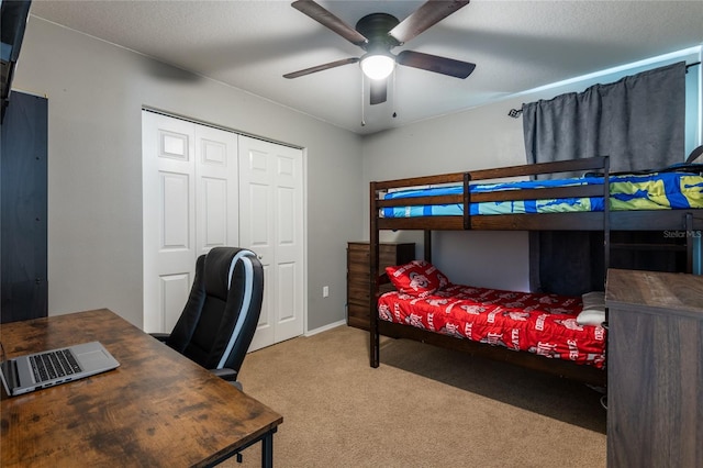 4132 Festival Pointe Blvd, Mulberry, FL 33860 - bedroom featuring carpet floors, a closet, a desk, and a ceiling fan