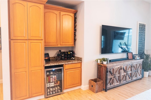 6804 Pleasant Oaks Pl, Riverview, FL 33578 - indoor dry bar featuring wine cooler and light wood-style floors