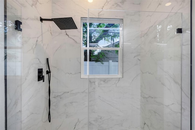 1213 E Lemon St, Tarpon Springs, FL 34689 - bathroom featuring a marble finish shower