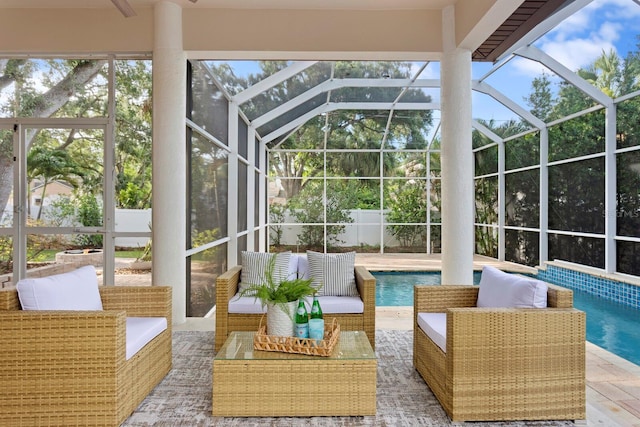 3307 W Knights Ave, Tampa, FL 33611 - sunroom with an outdoor living space