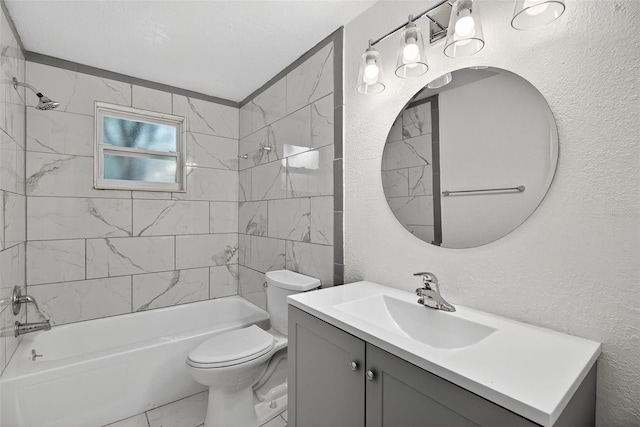 4535 15th Ave S, Saint Petersburg, FL 33711 - full bathroom with a textured wall, vanity, and shower / bath combination