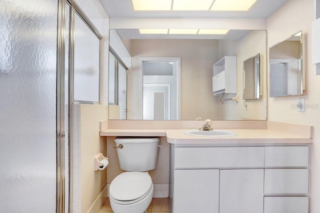 4407 Whitton Way, New Port Richey, FL 34653 - full bath featuring vanity, a stall shower, and tile patterned floors