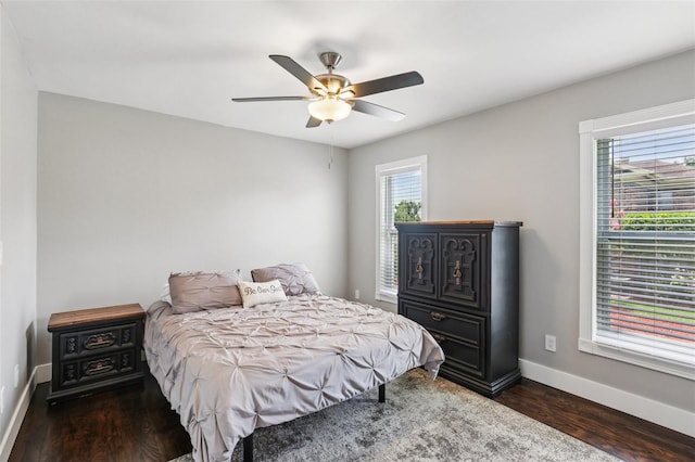 126 Holly Tree Ln, Brandon, FL 33511 - bedroom with wood finished floors and a ceiling fan