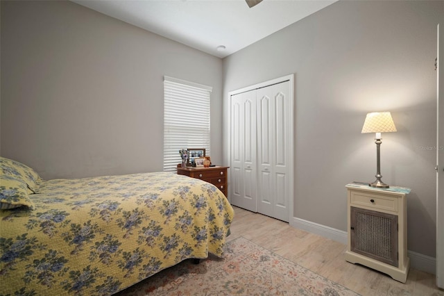 6408 Seasound Dr, Apollo Beach, FL 33572 - bedroom featuring light wood-style flooring and a closet