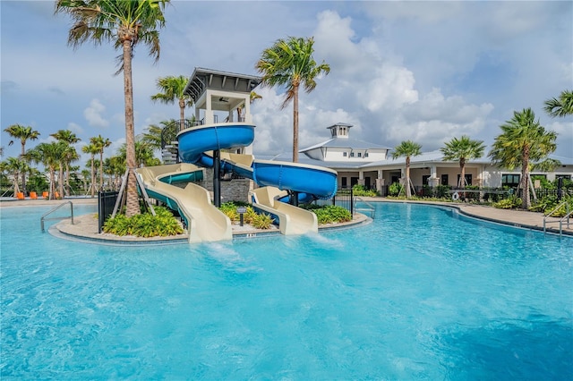 6408 Seasound Dr, Apollo Beach, FL 33572 - community pool featuring a water slide