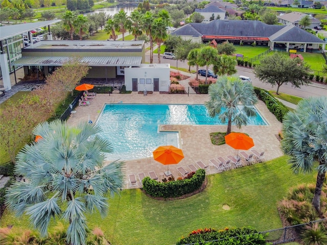 6408 Seasound Dr, Apollo Beach, FL 33572 - community pool with a patio area and a gazebo