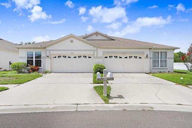 30247 Emmetts Ct, Wesley Chapel, FL 33543 - single story home featuring stucco siding, an attached garage, and concrete driveway