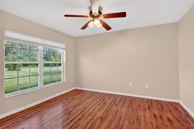 1822 Sassafras Dr, Wesley Chapel, FL 33543 - spare room with wood finished floors and a ceiling fan
