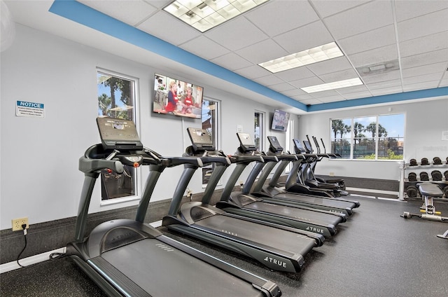 1822 Sassafras Dr, Wesley Chapel, FL 33543 - gym with a drop ceiling
