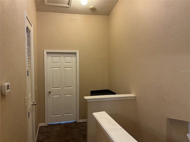 6252 Olivedale Dr, Riverview, FL 33578 - hallway featuring an upstairs landing and dark carpet
