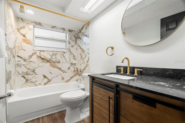 6715 Ranchwood Loop, New Port Richey, FL 34653 - full bath with vanity,  shower combination, and wood finished floors