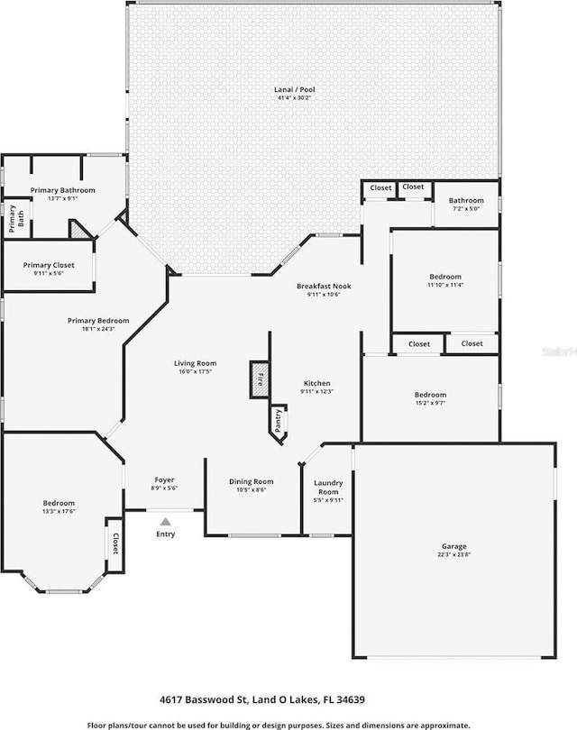 4617 Basswood St, Land O Lakes, FL 34639 - view of home floor plan