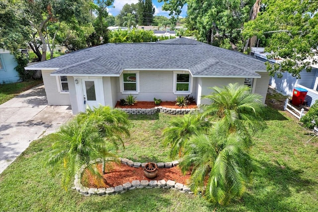 10375 106th Ter, Largo, FL 33773 - ranch-style home with a shingled roof and a front yard