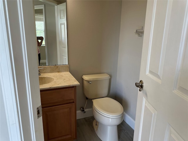 1008 Arista Blvd, Valrico, FL 33594 - half bathroom with vanity and wood finished floors