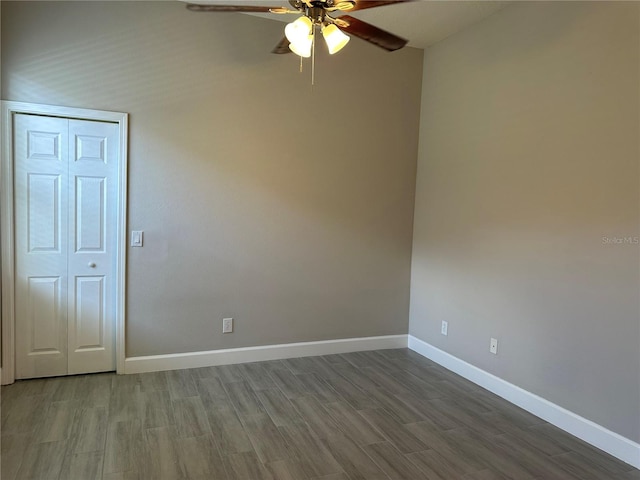 1008 Arista Blvd, Valrico, FL 33594 - spare room with ceiling fan and wood finished floors