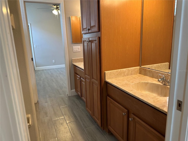 1008 Arista Blvd, Valrico, FL 33594 - bathroom featuring vanity and a ceiling fan