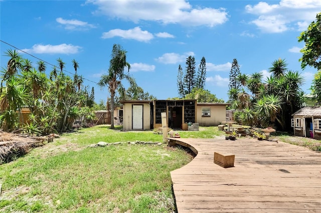10549 112th Ave, Largo, FL 33773 - fenced backyard featuring a shed and a deck